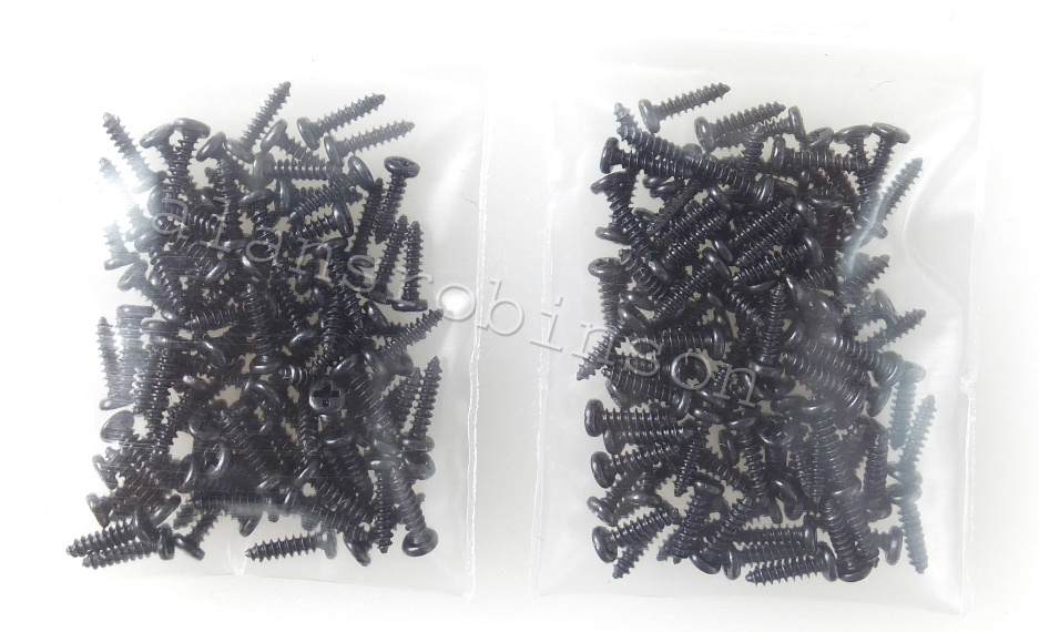 two bags of 6mm Model railway track screws used as alternatives to track pins